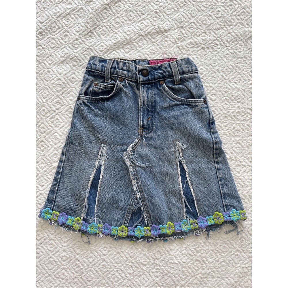 FIREFLY VINTAGE LEVI DECORATED GIRL'S SKIRT SIZE 6